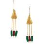 Efulgenz Indian Multi Layered Bollywood Red Green Faux Ruby Emerald Pearl Beads Wedding Bridal Necklace Earrings Jewelry Set (Multicolor)