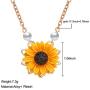 NICEMOVIC Sunflower Pendant Necklace Pearl Clavicular Chain Choker Fashion Jewelry Accessories for Women and Girls (Rose gold)