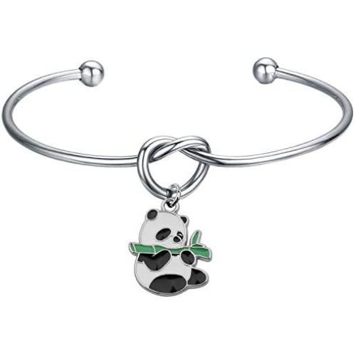 AKTAP Panda Necklace Panda Lover Gifts Infinity Y Necklace Cute Animal Panda Bear Jewelry for Mothers Day Birthday Gift BFF Jewelry