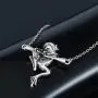 Frog Bulldog Pendant Necklace Vintage Silver Plated Funny Animal Necklace Vintage 3D Realistic Baby Frog on a Branch Animal Necklace for Women Men Jewelry