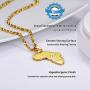 PROSTEEL Stainless Steel Africa Map Necklace for Men Women, 18K Gold/Rose Gold/Black Plated, Customize Available, 22''-24'' Adjustable, Come Gift Box