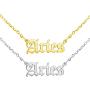 2Pcs Old English Zodiac Necklaces, 18K Gold Silver 12 Constellation Pendant Necklace for Women Girls, Horoscope Astrology Letter Necklace Birthday Gift