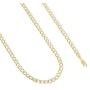 Nuragold 10k Yellow Gold 5.5mm Cuban Chain Curb Link Diamond Cut Pave Two Tone Pendant Necklace, Mens Womens Lobster Lock 18'' 20'' 22'' 24'' 26'' 28'' 30''