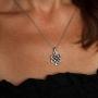 Tibetan Endless Knot Necklace 925 Sterling Silver Infinite Eternal Irish Celtic Knot Pendant Buddhist Amulet Namaste Jewelry for Women Handmade Jewelry for Women Mothers Day Gifts