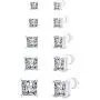 FOCOOG Stud Earrings,5 Pairs Square Clear Cubic Zirconia Earrings Stud Pack FOCOOG Stud Earrings,5 Pairs Square Clear Cubic Zirconia Earrings Stud Pack