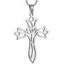 Jude Jewelers Stainless Steel Flower Style Christian Cross Religious Wedding Party Anniversary Pendant Necklace Jude Jewelers Stainless Steel Flower Style Christian Cross Religious Wedding Party Anniversary Pendant Necklace