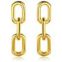 Barzel 18K Gold Plated Symmetrical Chain Link Dangling Earrings