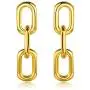 Barzel 18K Gold Plated Symmetrical Chain Link Dangling Earrings