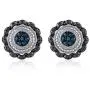 Jewelili Sterling Silver 1/10 Cttw Treated Blue with Natural Black and White Diamond Accent Pendant and Stud Earrings Jewelry Set Jewelili Sterling Silver 1/10 Cttw Treated Blue with Natural Black and White Diamond Accent Pendant and Stud Earrings Jewelry Set