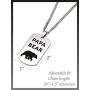 Tstars Dog Tag Gift for Dad - Papa Bear Stainless Steel Pendant Necklace for Father/Grandpa from Daughter/Son Fathers Day Jewelry with Gift Box