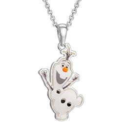 Disney Frozen Fine Silver Plated Blue Snowflake Pendant Necklace, 18'' Chain