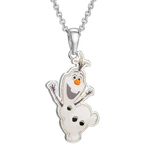 Disney Frozen Fine Silver Plated Blue Snowflake Pendant Necklace, 18'' Chain Disney Frozen Fine Silver Plated Blue Snowflake Pendant Necklace, 18'' Chain