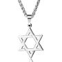 Udalyn Star of David Pendant Necklace Stainless Steel Jewish Jewelry for Men Women Religious 20''