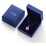 YHLISO Evil Eye Pendant Sparkling Necklace Round Pave Diamond Cubic Zirconia Lucky Charm Disc Necklaces for Women