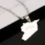 Stainless Steel Syria Map Flag Pendant Necklaces Syrians Jewelry