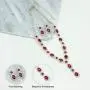 SP Sophia Collection Fancy Fashion Statement Womens Double Halo Y Oval Drop Necklace and Stud Post Dangle Earrings Set SP Sophia Collection Fancy Fashion Statement Womens Double Halo Y Oval Drop Necklace and Stud Post Dangle Earrings Set