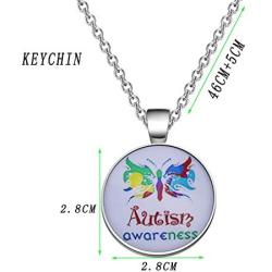 KEYCHIN Autism Gift Autism Awareness Necklace Autism Mom Jewellery Autism Personalized Colorful Butterfly Necklace Autism Teacher Appreciation Gift