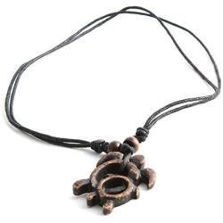 HZMAN Unisex Hawaiian Mother and Baby Turtles Resin Pendant - Adjustable Cord Surfer Necklace - Cool Surfer Hawaiian Beach Style Jewelry