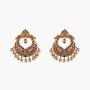 Tarinika Gita Gold-Plated Indian Jewelry Set with Long Necklace and Earrings - White Red Green