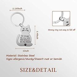 Eigso Cat Memorial Keychain No Longer by My Side But Forever in My Heart Cat Loss Sympathy Gift Cat Remembrance Gift