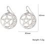 cooltime Stainless Steel Pentacle Dangle Drop Earrings Pentagram Celtic Knot Star Circle Crescent Charm Jewelry for Women