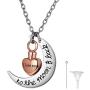 Richsteel Moon Cat/Cross/Angel Wing/Forever in My Heart/Bar/Hourglass Urn Necklace for Women Men Stainless Steel/18K Gold Plated Cremation Jewelry for Human Ashes Waterproof (with Gift Box)