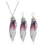 Butterfly Wing Drop Dangle Earrings Big Monarch Colorful Butterfly Wing Pendant Necklace Jewelry Set Crystal Wing Earring Fashion Acrylic Insect Jewelry Wedding Birthday Party Gift