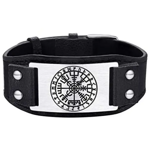 FaithHeart Viking Bracelet for Men-Nordic Bracelet with Runic Compass/Thors Hammer/Yinyang Wolf/Celtic Pentacle-Norse Vegvisir Jewelry FaithHeart Viking Bracelet for Men-Nordic Bracelet with Runic Compass/Thors Hammer/Yinyang Wolf/Celtic Pentacle-Norse Vegvisir Jewelry