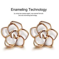 AllenCOCO Jewelry Set Rose Gold Plated Women Flower Earrings and Necklace Set for Women Girls Hypoallergenic Jewelry