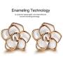 AllenCOCO Jewelry Set Rose Gold Plated Women Flower Earrings and Necklace Set for Women Girls Hypoallergenic Jewelry