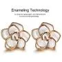 AllenCOCO Jewelry Set Rose Gold Plated Women Flower Earrings and Necklace Set for Women Girls Hypoallergenic Jewelry