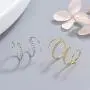 Minimalist Wrap Drop Earrings Shining Single Row Rhinestones Dangle Earrings Short Small Fresh Wave Earrings for Women Girls Jewelry