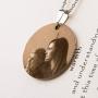 Fanery Sue Personalized Photo Necklace Custom Your Picture Engraved Message Dog Tag Necklace(Round)