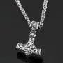 CANNE Thors Hammer Odin Mjolnir Viking Stainless Steel Necklace Pendant Norse Celtic Amulet Jewelry Necklace for Men Women CANNE Thors Hammer Odin Mjolnir Viking Stainless Steel Necklace Pendant Norse Celtic Amulet Jewelry Necklace for Men Women