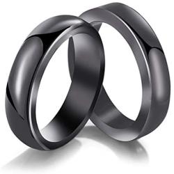 LIU JUN Genuine Hematite Rings for Women Men,Anxiety Balance Magnet Stone Hematite Rings That Absorb Negative Energy and Break,Friendship Cute for Teen Girls Gifts Jewelry(6mm-2Pcs)