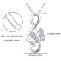 TRISHULA Tree of Life Cremation Locket Necklace for Memorial, Music Note Butterfly/Heart Rose 925 Sterling Silver Urn Jewelry Pendant,Keepsake Charm Pendant Jewelry for Women