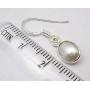 SilverStarJewel 925 Sterling Silver White Oval Pearl June Birthstone French Hook Earrings 1''