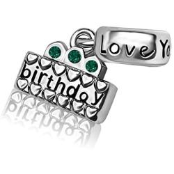 JMQJewelry Heart Charm Birthday Cake I Love You Charms Candle Dangle Beads Bracelets Christmas