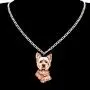 NEWEI Acrylic Sweet Yorkshire Terrier Dog Necklace Chain Pendant Collar Animal Pet Jewelry for Women Gifts Charm