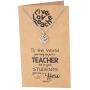 Quan Jewelry Live Love Teach Pendant Necklace, Best Gift for Teachers, Appreciation Gifts with Inspirational Quote on Greeting Card