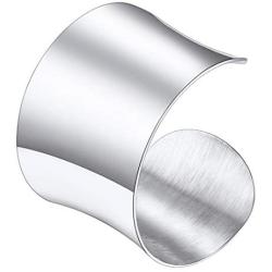 U7 Women Stainless Steel Wide Armband Bangle Statement Party Jewelry 30-60MM Wide Open Cuff Bracelet, Customize Engravable