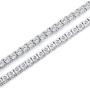 Tennis Chain Necklace White Gold-Plated Necklace Sterling Silver Necklace Dainty Brass Round Classic 5A Cubic Zirconia CZ Gift for Men Women