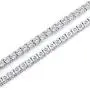 Tennis Chain Necklace White Gold-Plated Necklace Sterling Silver Necklace Dainty Brass Round Classic 5A Cubic Zirconia CZ Gift for Men Women