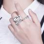 YBMYCM 14K Real Gold Plated Thick Chunky Dome Rings for Women Girls (5-10 Size)