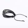 Giwotu Black Occult The Inverted Star Sign Pentagram Satanic Pentagram Star Symbols Glass Beaded Telescopic Bracelets Men Women Jewelry