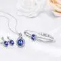 Menton Ezil Charming Nobile Swarovski Jewelry Sets with Sapphire Blue Necklace 18K White Gold Bracelet Earrings for Women Menton Ezil Charming Nobile Swarovski Jewelry Sets with Sapphire Blue Necklace 18K White Gold Bracelet Earrings for Women