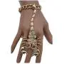 TFJ Women Fashion Jewelry Hand Chain Metal Long Scorpion Wrist Bracelet Slave Ring Gold