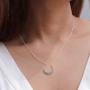 Boma Jewelry Sterling Silver Bohemian Crescent Moon Horn Necklace, 18 Inches