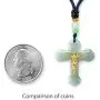Jade Cross Jesus Necklace Pendant Inlaid with 22K Gold Good Luck Charm Jade Jewelry Jade Cross Jesus Necklace Pendant Inlaid with 22K Gold Good Luck Charm Jade Jewelry