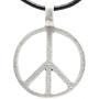 Trilogy Jewelry Pewter Classic Peace Sign Love Hippie Pendant on Leather Necklace
